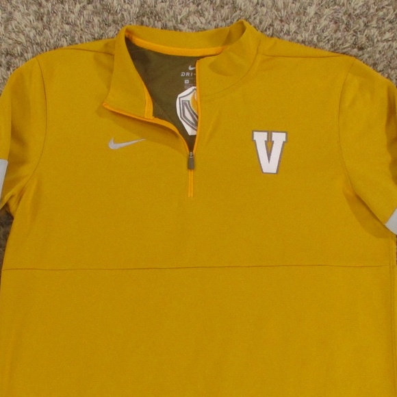 Valparaiso University Sweatshirt Men's Medium Yellow White 1/2 Zip Embroidered - Picture 3 of 10